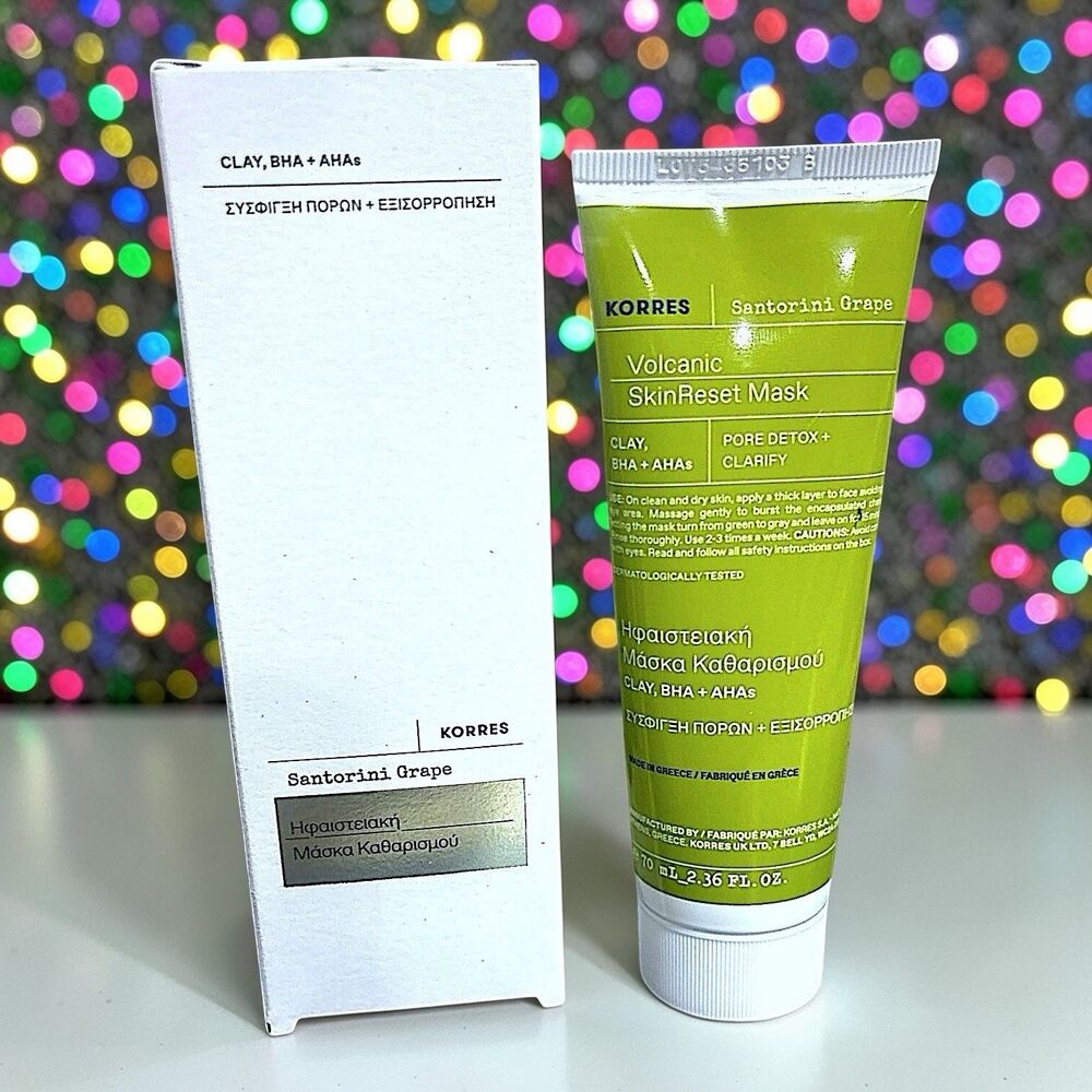 KORRES Santorini Grape Volcanic SkinReset Mask 2.36 fl oz Brand New in Box